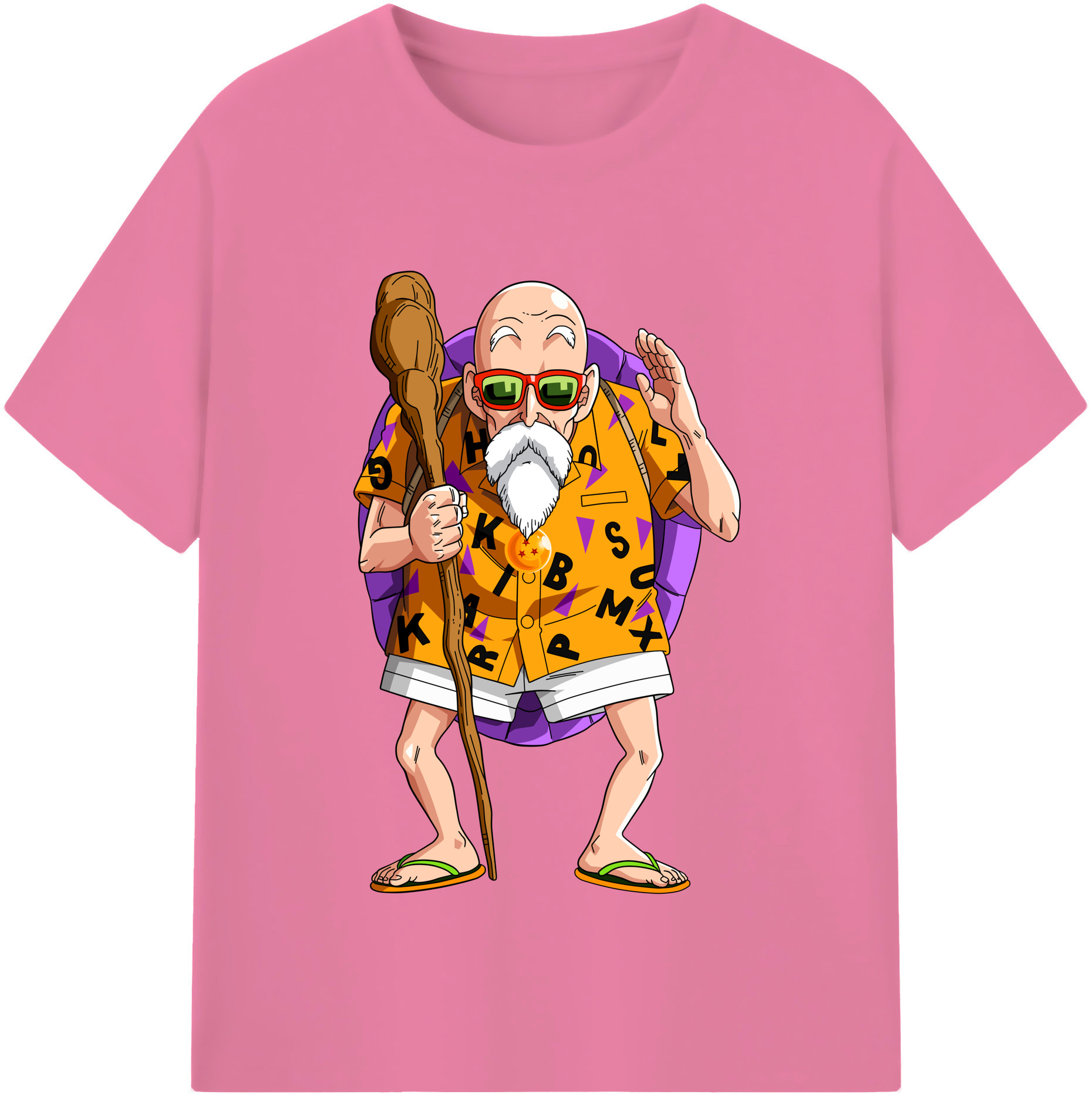 （画像用） ドラゴンボール 亀仙人（かめせんにん） DRAGON BALL Master Roshi Kame Sennin 綿100％半袖Tシャツ（フロントプリント）